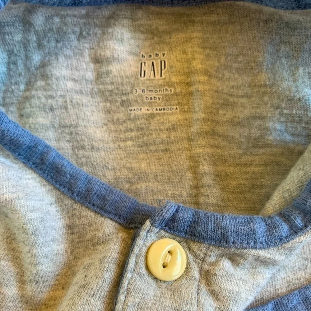 Baby Gap Sleeveless Short Onesie Blue Gray Orange Size 3-6mos